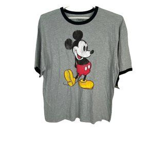 Disney Mens Shirt T Shirt Size XL 46/48 Gray Short Sleeve Mickey Mouse Shirt NEW